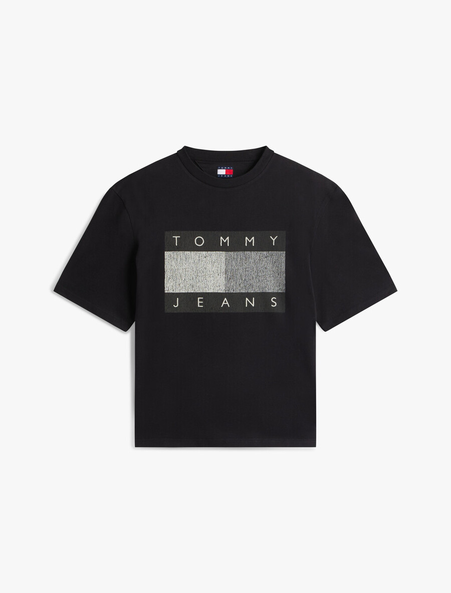 t-shirt mit flaggen-aufdruck im 90er-jahre-stil