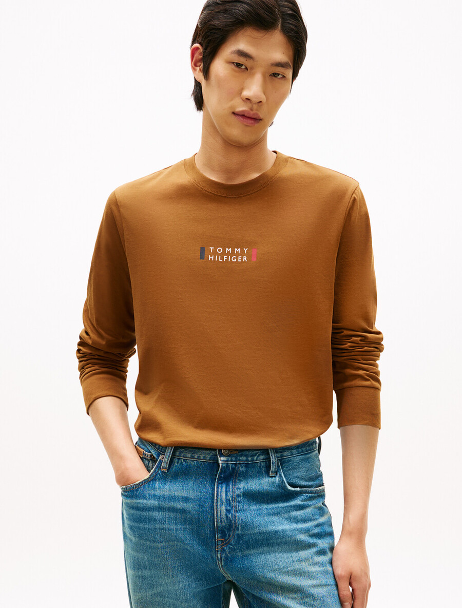 langarm-t-shirt mit logo