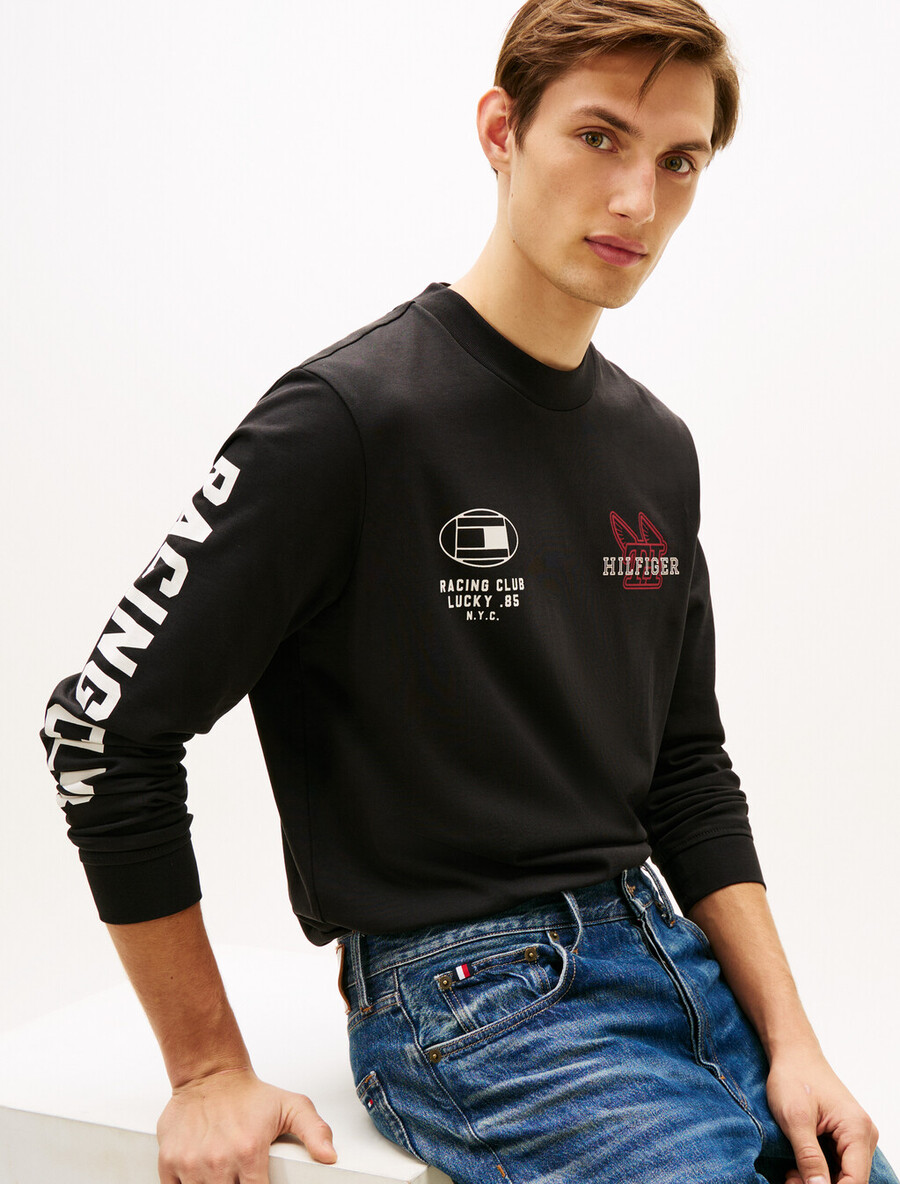 langarm-t-shirt mit grafikprint