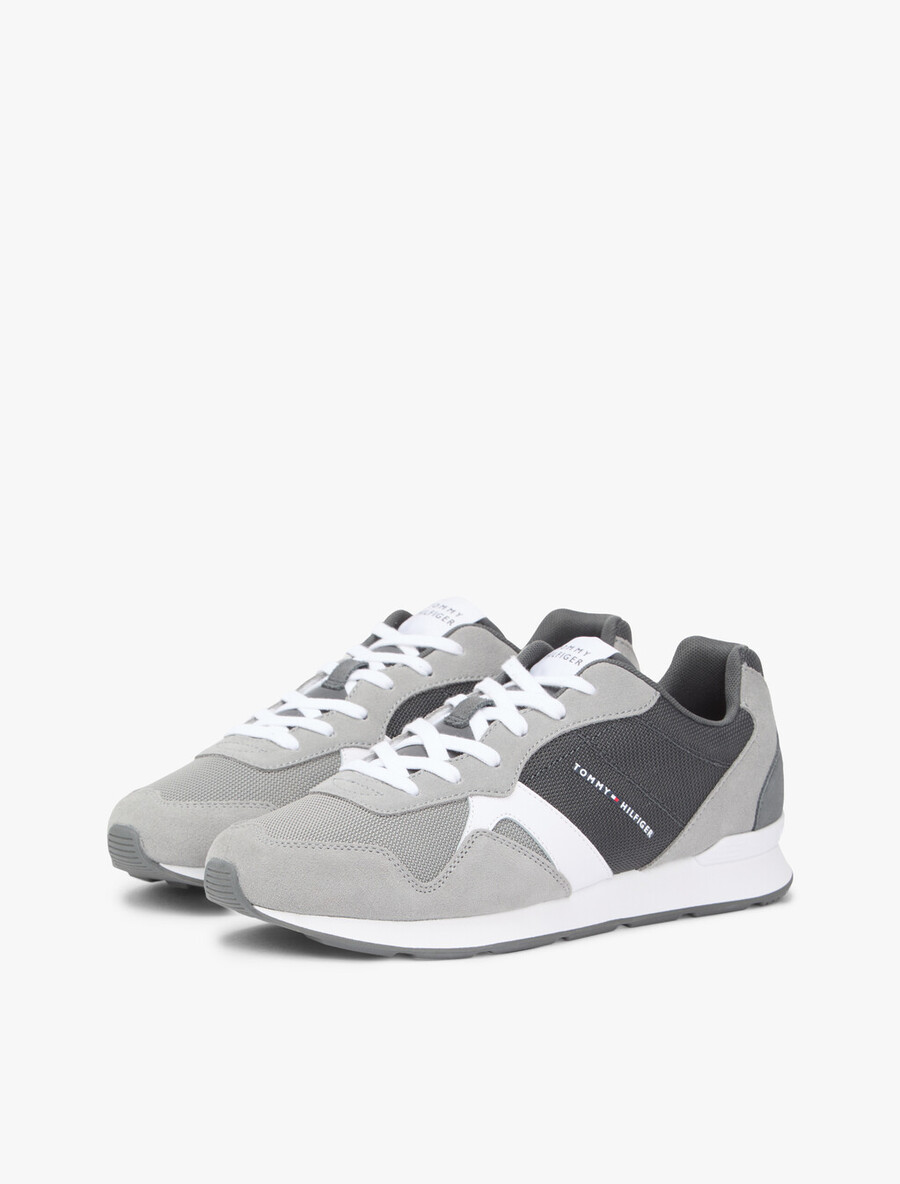 sneaker aus wildleder mit gemischter textur