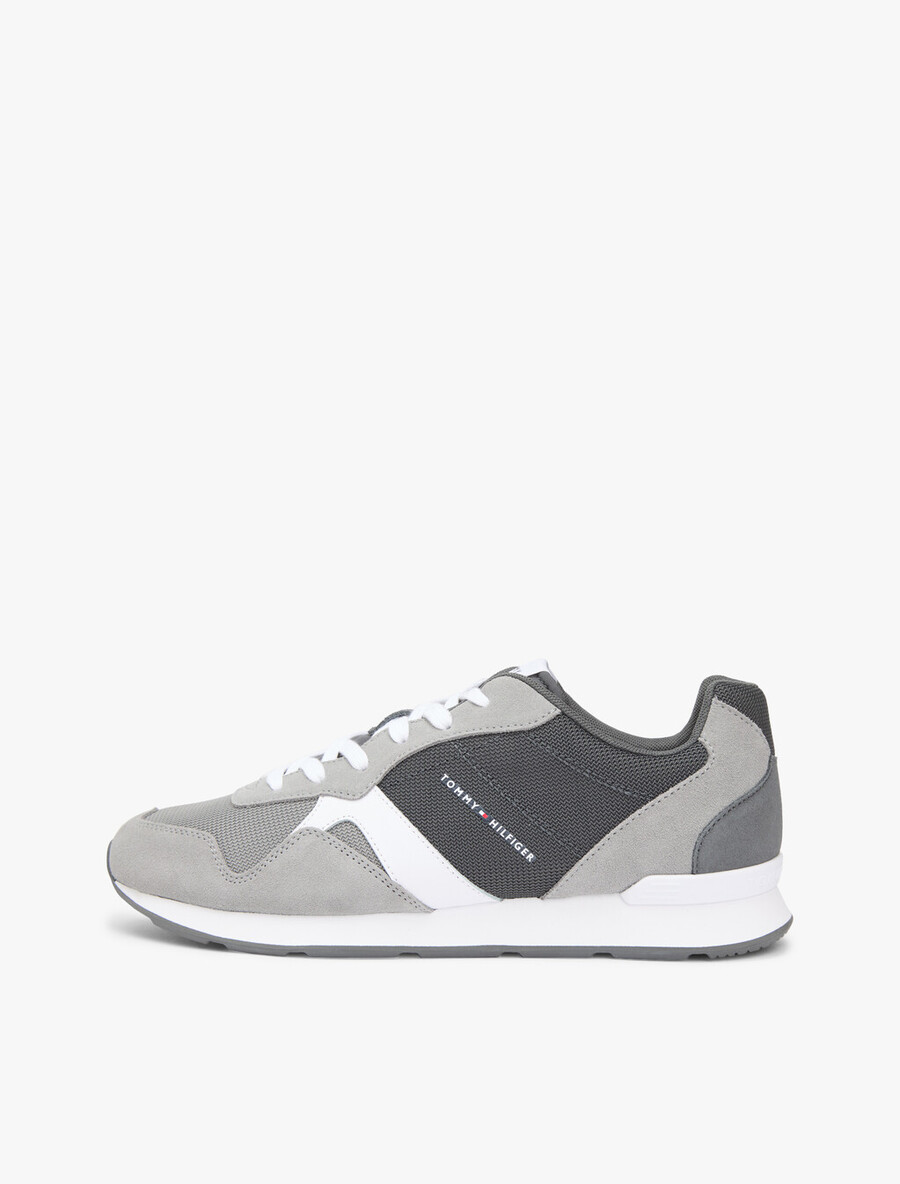 sneaker aus wildleder mit gemischter textur