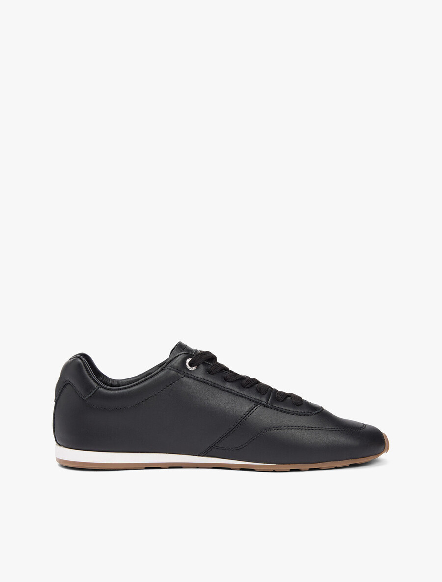 flache logo-ledersneaker