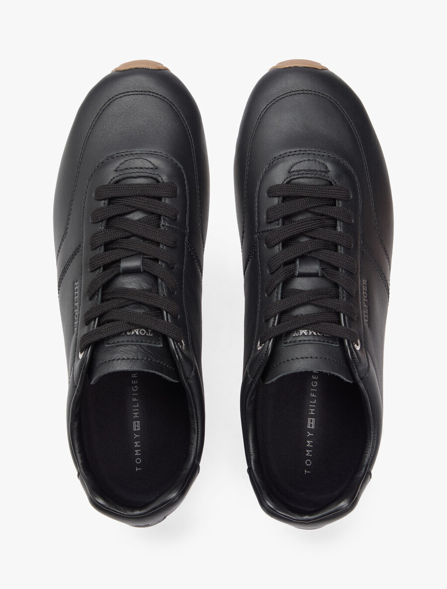 flache logo-ledersneaker