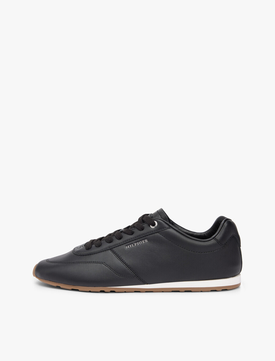 flache logo-ledersneaker