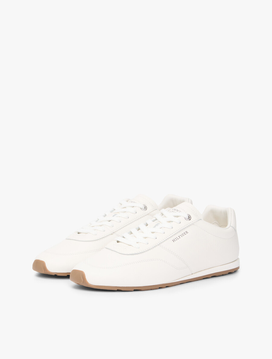 flache logo-ledersneaker