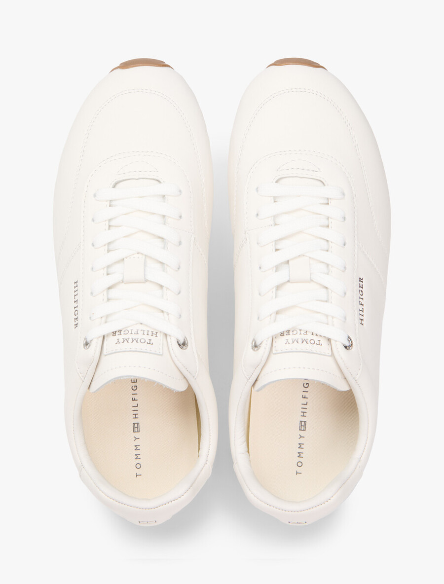 flache logo-ledersneaker