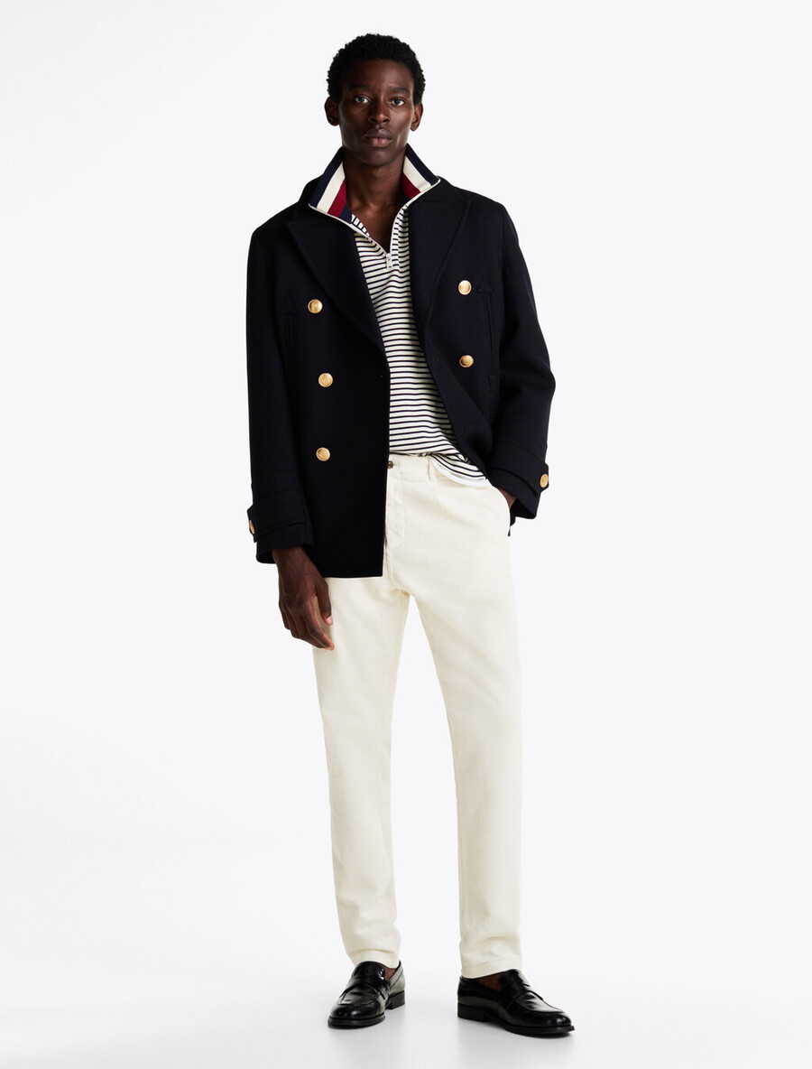 harlem stretch-baumwollcord-chinos mit schmal zulaufendem bein
