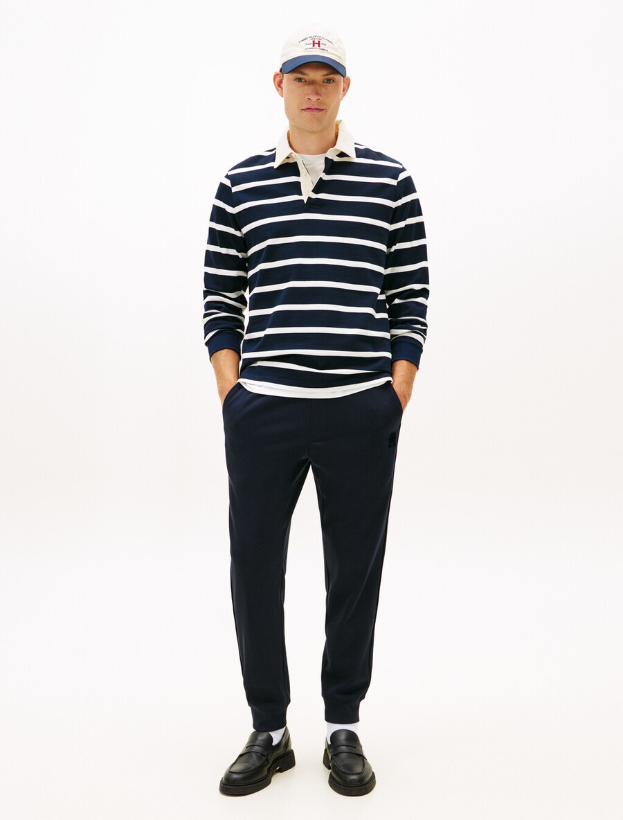 jogginghose mit monogramm und geripptem saum