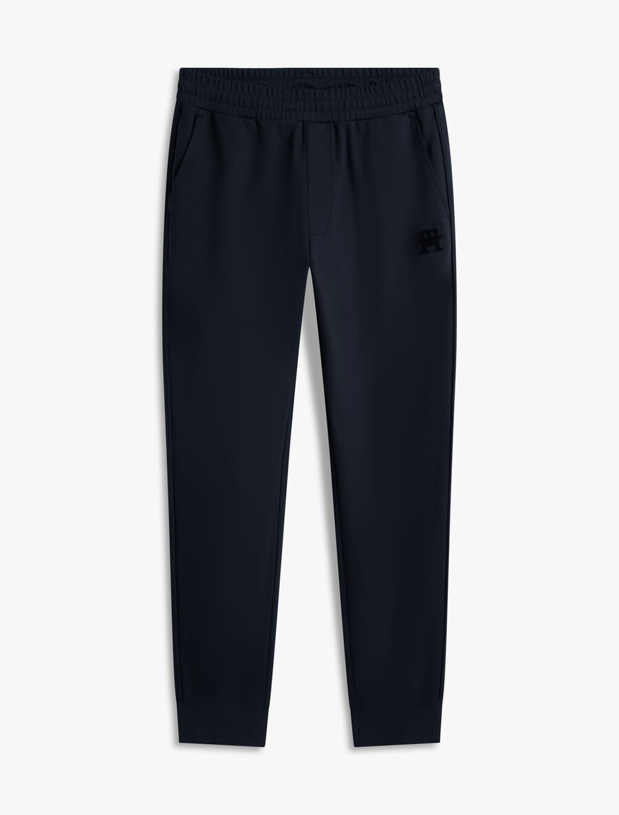 jogginghose mit monogramm und geripptem saum