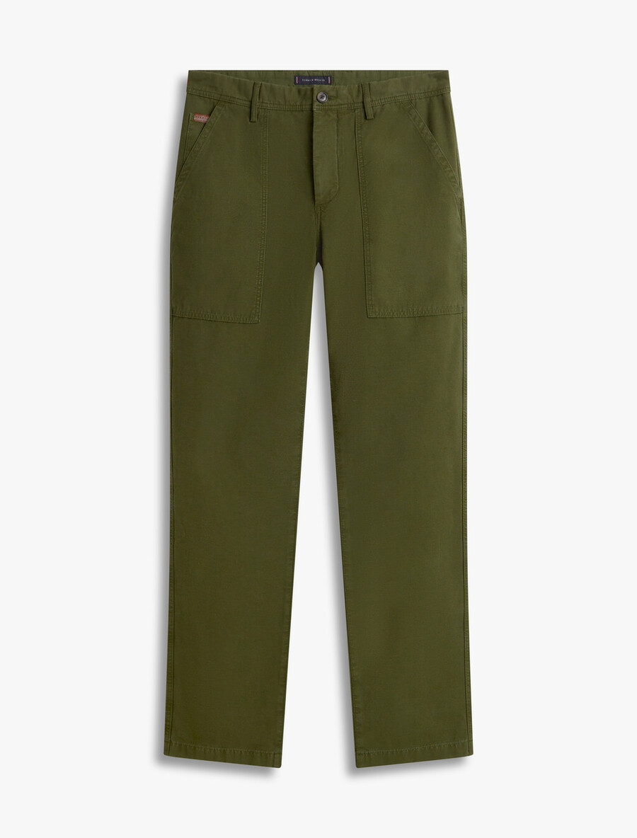 utility-hose aus gewaschenem strukturiertem satin
