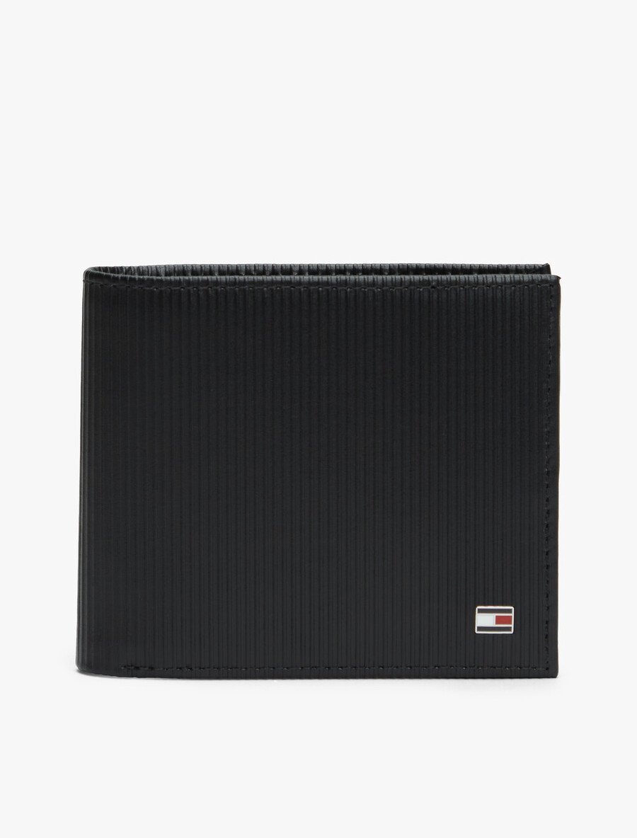 hilfiger flag geldbörse aus geripptem leder