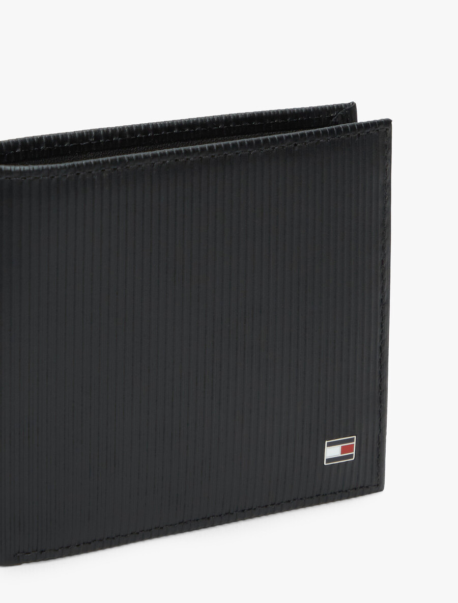 hilfiger flag geldbörse aus geripptem leder