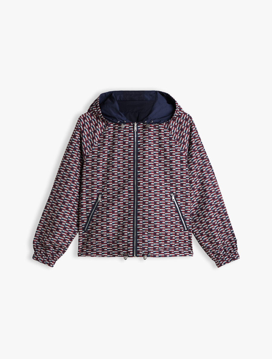 wendbare windjacke mit allover-print